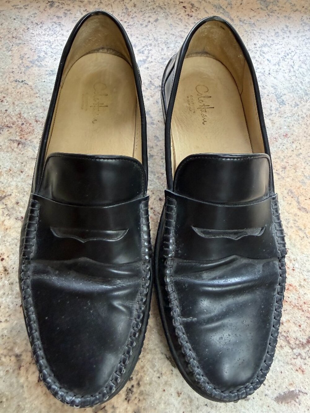 Cole Haan Black Leather Penny Loafers Rubber Sole Men's Size 10 M